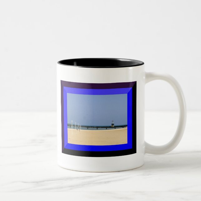 Fyr av Lake Michigan Shores Två-Tonad Mugg (Höger)