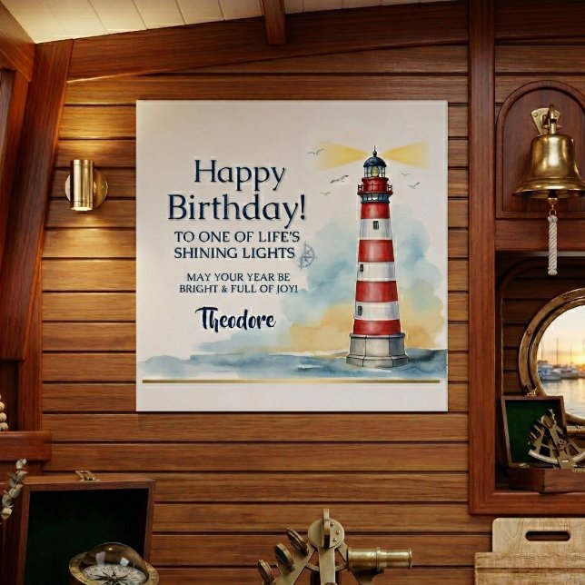 Fyr Födelsedag Lysande Ljus Poster (Beautiful gift for lighthouse lovers)
