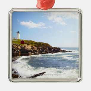 Fyr för uddNeddick "Nubble" i Maine Julgransprydnad Metall