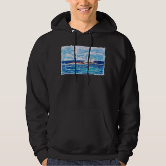 Fyr i blått hoodie