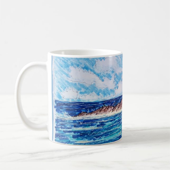 Fyr i blått kaffemugg (Vänster)
