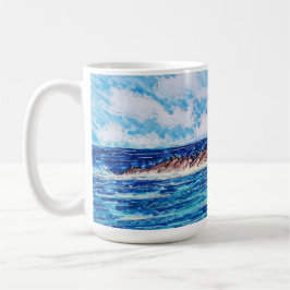 Fyr i blått kaffemugg