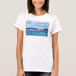 Fyr i blått t shirt