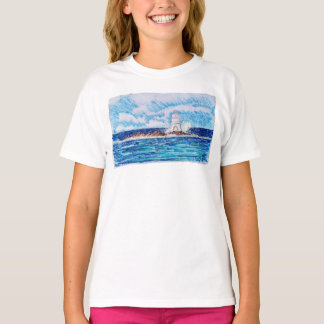 Fyr i blått t shirt