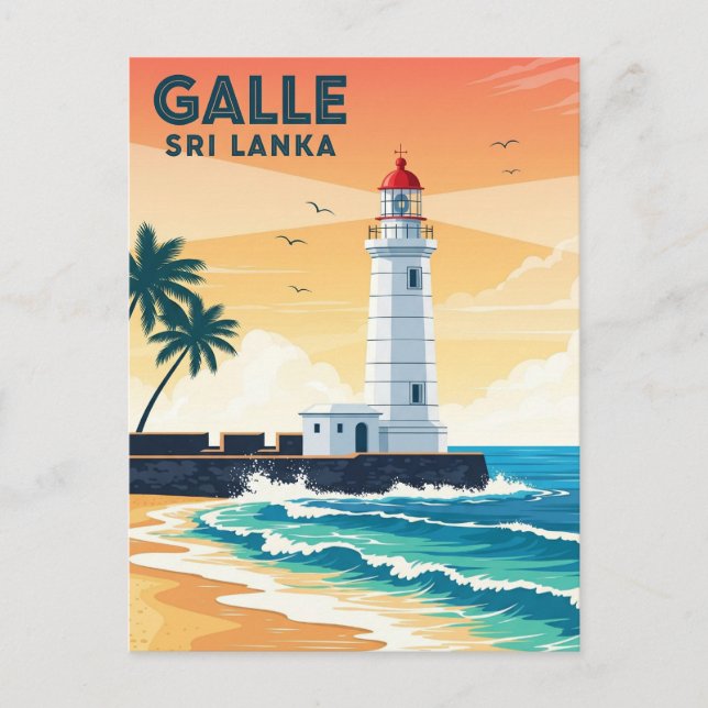 Fyr i Galle Sri Lanka Resa Vykort (Framsida)