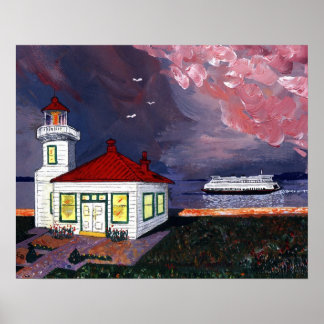fyr med färja poster