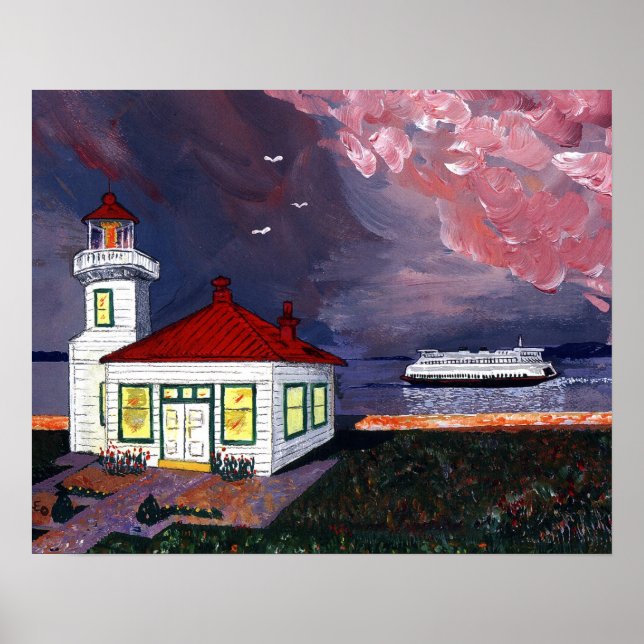 fyr med färja poster (Framsidan)