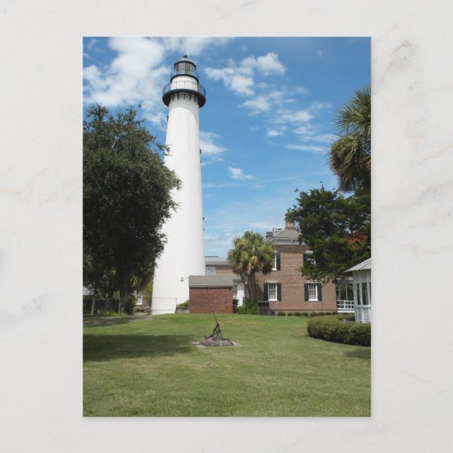 Fyr mot en sommarhimmel vykort (Framsida)