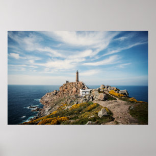 Fyr & museum Cabo Vilan Galicia Spanien Poster