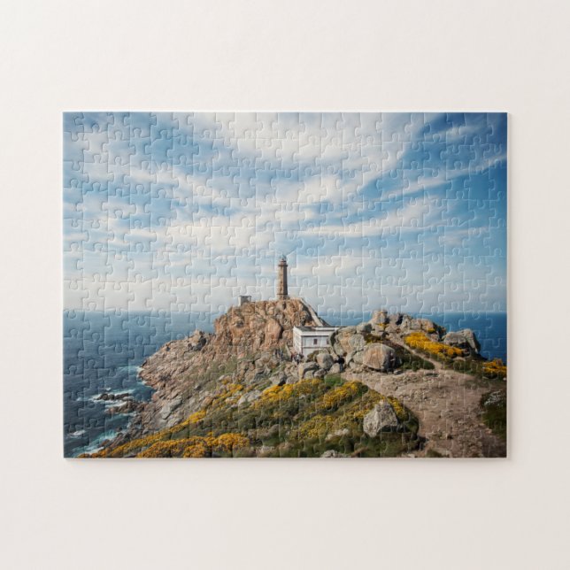 Fyr & museum | Cabo Vilan Galicia Spanien Pussel (Horisontell)