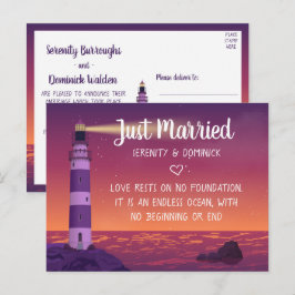`Fyr Ocean Nautilus Nyss Gift Bröllop` Meddelande Vykort