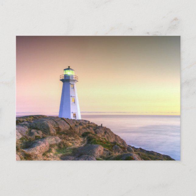 Fyr och solnedgångsfoto vykort (Framsida)