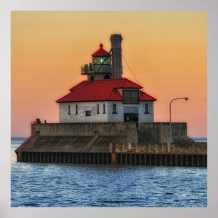 Fyr på Lake Superior, Duluth Minnesota Poster