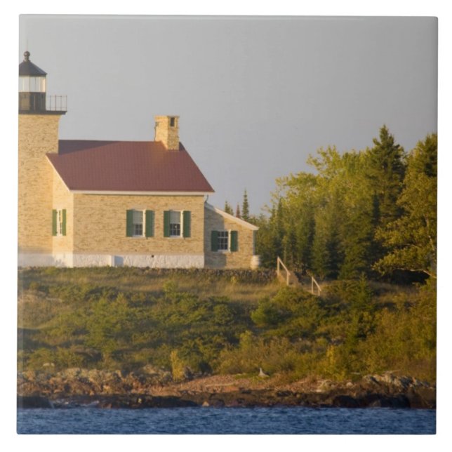 Fyr på Lake Superior nära Copper Harbor Kakelplatta (Framsidan)