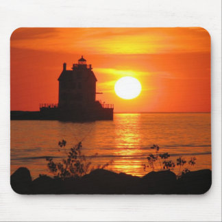 Fyr på solnedgångmousepad musmatta