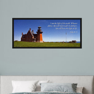 Fyr på sydöstra Block Island (med text) Poster