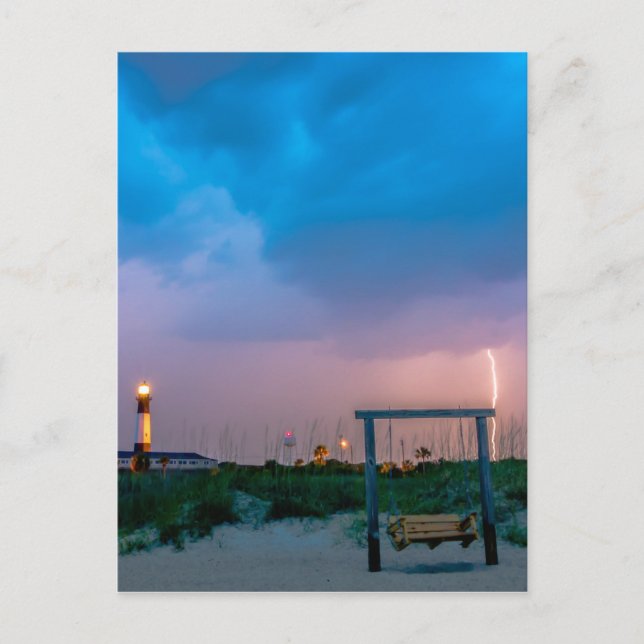 fyr på tybeöön savannah georgia Sea be Vykort (Framsida)