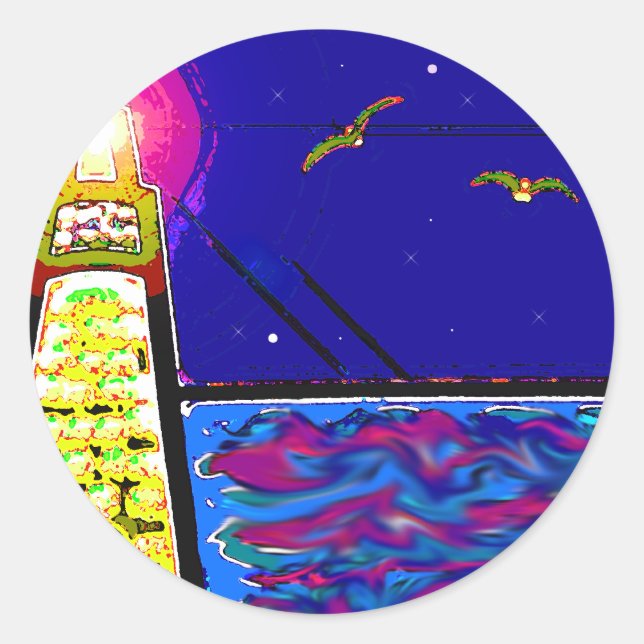 fyr runt klistermärke (Framsida)