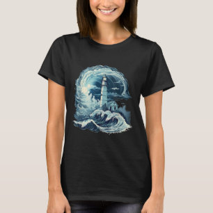 Fyr Segling Hav Strand Båttur Strandhus T Shirt