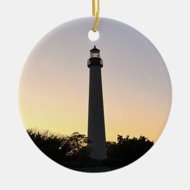 Fyr Solnedgång Foto Ornament  (Framsidan)