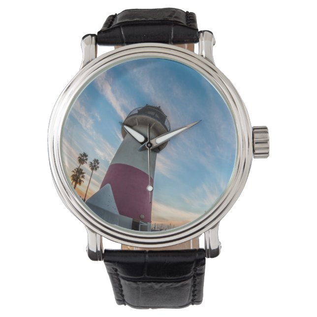 Fyr vid Oceansides hamn Armbandsur (Framsida)