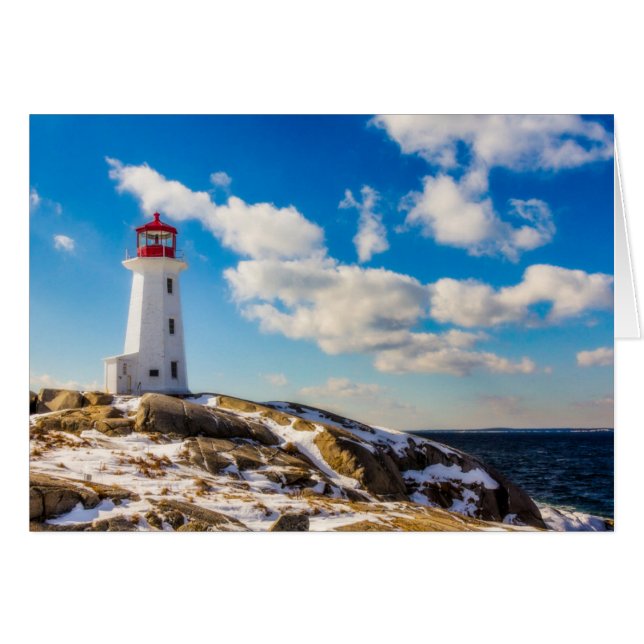 fyr | Vinter in Peggy's Cove, Nova Scotia Hälsningskort (Framsidan Horizontal)
