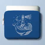 fyr Whale Laptop Fodral<br><div class="desc">Bild på hand plockade i fyr- och valkonsten.</div>