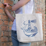 fyr Whale Tygkasse<br><div class="desc">Bild på hand plockade i fyr- och valkonsten.</div>