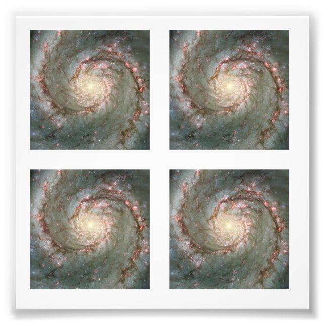 Fyra 2-tums Whirlpool Galaxy Photo Fototryck (Framsidan)