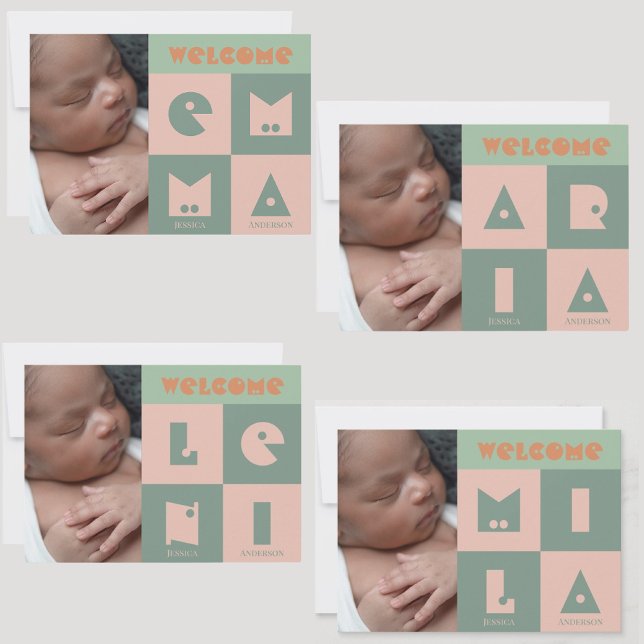 Fyra 4 brev namn flicka tack kort (Skapare uppladdad)