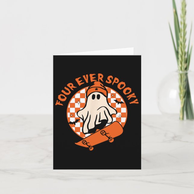 Fyra 4e födelsedagen Halloween Skateboard Kort (Framsida)