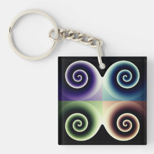 Fyra Abstrakt Spiral i Färg