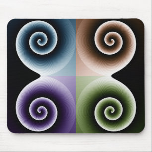 Fyra Abstrakt Spiral i Färg Musmatta
