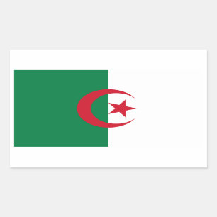 FYRA Algeriets nationella Flagga Rektangulärt Klistermärke