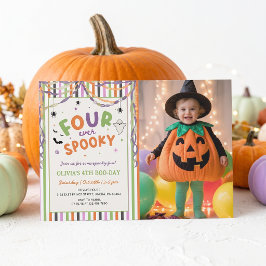 Fyra-Allhelgonsmörkt Halloween-födelsedagsinbjudan Inbjudningar