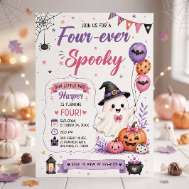 Fyra-alls-alls läskig Halloween-födelsedagsfest Inbjudningar
