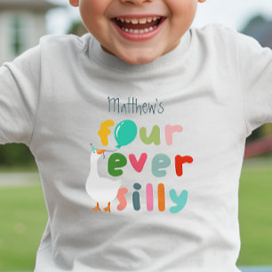 Fyra Alltid Dumma Gårdsgås Pojke 4-årsdag T Shirt
