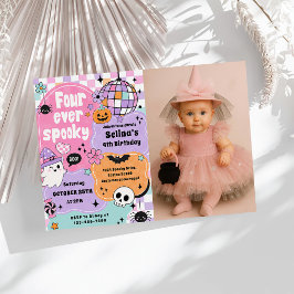 Fyra Alltid Skräckinjagande Söt Halloween Spöke 4- Inbjudningar