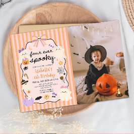 Fyra Alltid Skräckinjagande Spöke Halloween Födels Inbjudningar