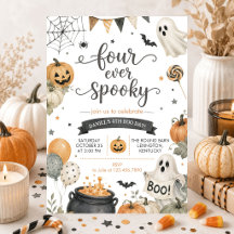 Fyra Alltid Skumma Halloween Spöke 4-års Födelseda