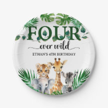 Fyra Alltid Vilda Djurpark Safari Barnkalas 4-års