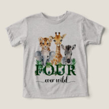 Fyra Alltid Vilda Safari Djur Djungel Barn Kalas