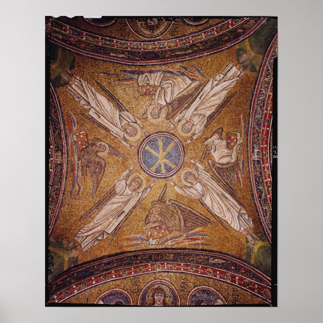 Fyra änglar med symbolerna för poster (Framsidan)