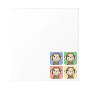 Fyra apor anteckningsblock