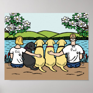 Fyra arbets- och föräldravy Sjö Poster