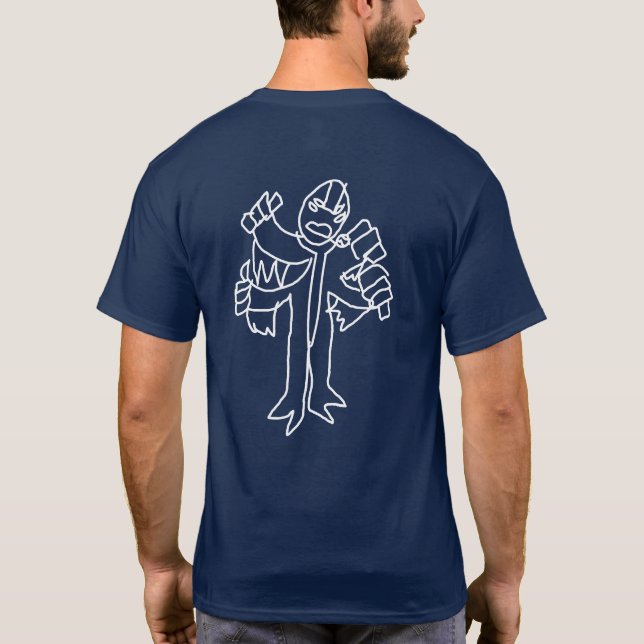 Fyra ärmar och mer t-shirt (Baksida)