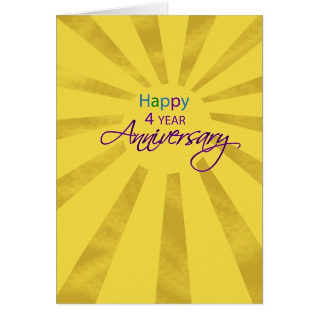 Fyra års arbetsmarknadsdag Sol Hälsningskort (Framsidan)