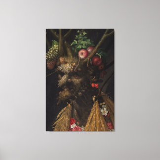 Fyra årstider i ett huvud - Giuseppe Arcimboldo Canvastryck