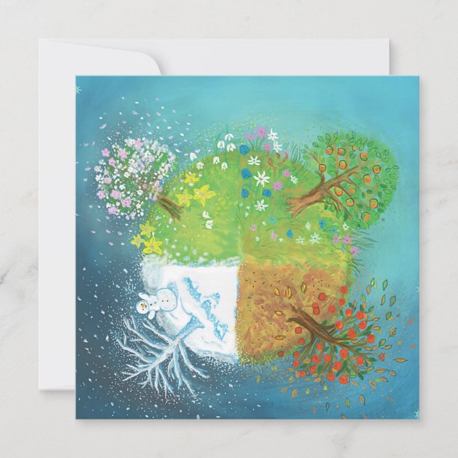 Fyra årstider på jorden   kort (Framsida)