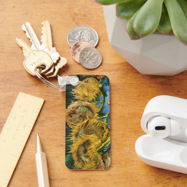 Fyra avskurna solrosor av Vincent van Gogh Nyckelring (Skrivbord)